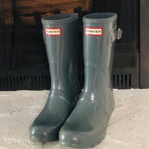 Women's Hunter Rain Boots Short Grey